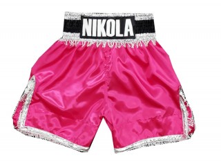Custom Satin Boxing Shorts : KNBXCUST-2045 Rose